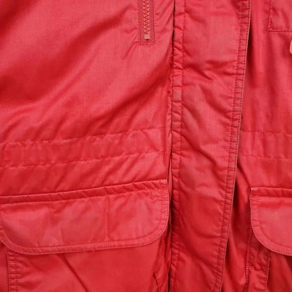 Eddie Bauer Womens Medium Vintage Snowline Red Goose Down Parka Puffer Coat - Picture 7 of 16